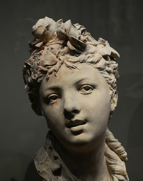 Jeune fille aux deux roses. Auguste Rodin.